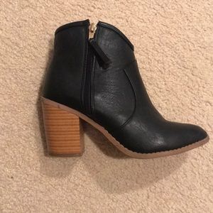 Black Leather Booties